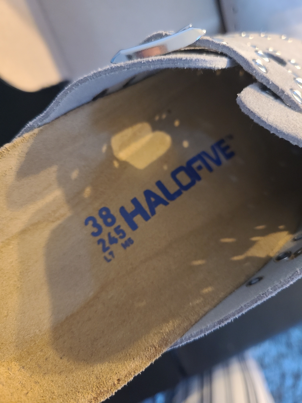 New Halofive sz 7.5 Rivet Suede Leather Corkbed Clogs - Picture 4 of 5